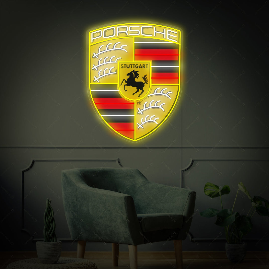 "Klassisk Porsche-logo" Neonskilt