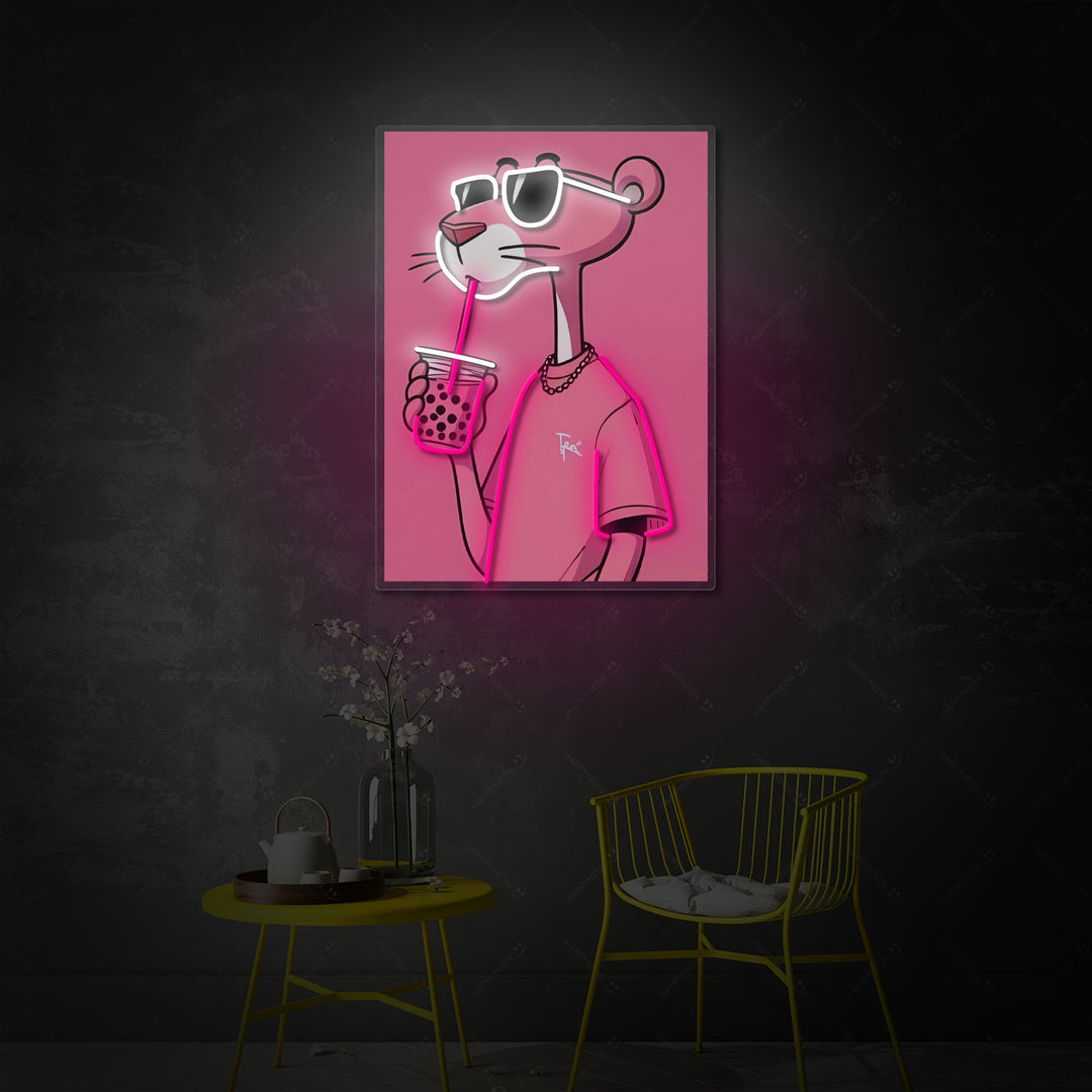 "Kul Panther Boba Vibes" Neonskilt