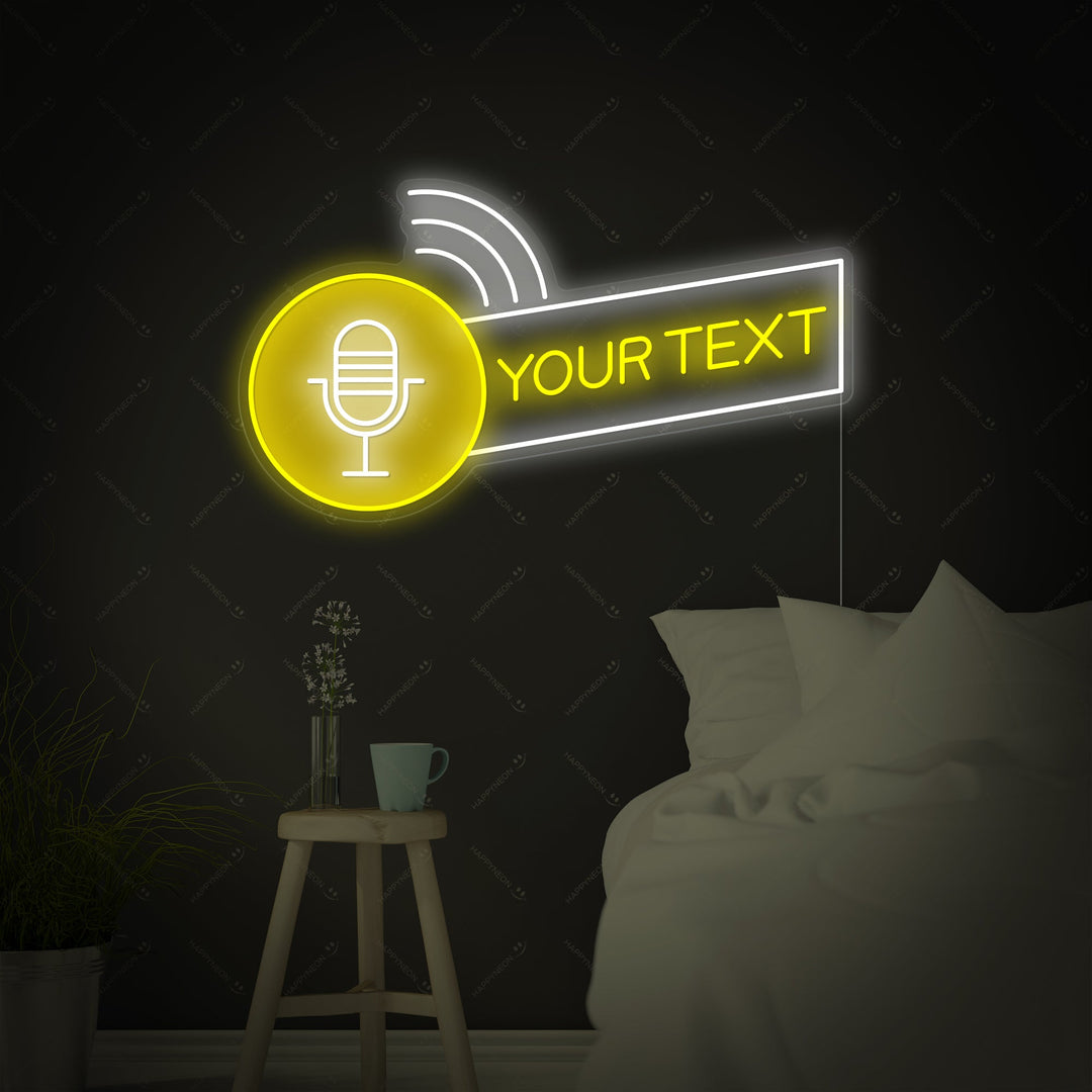 "Egendefinert Podcast-logo" Neonskilt