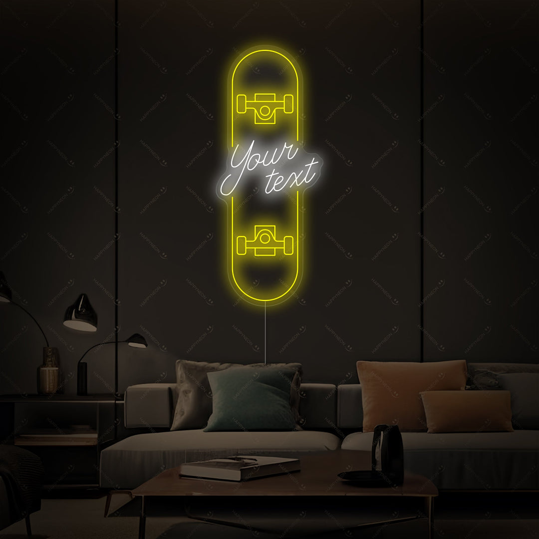 "Tilpasset skateboard" Neonskilt