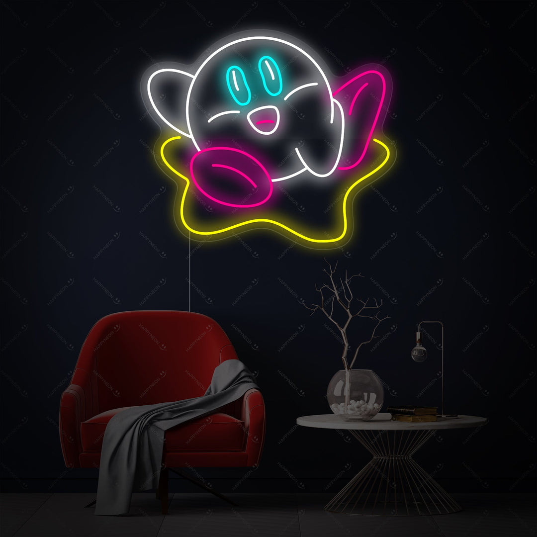"Spillkarakter Kirby" Neonskilt