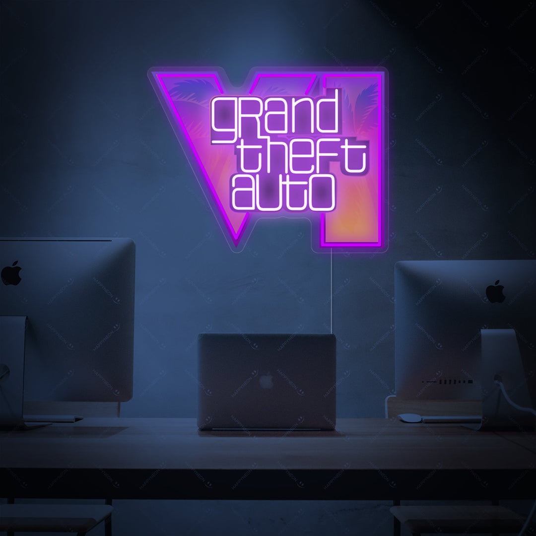 "Grand Theft Auto" Neonskilt