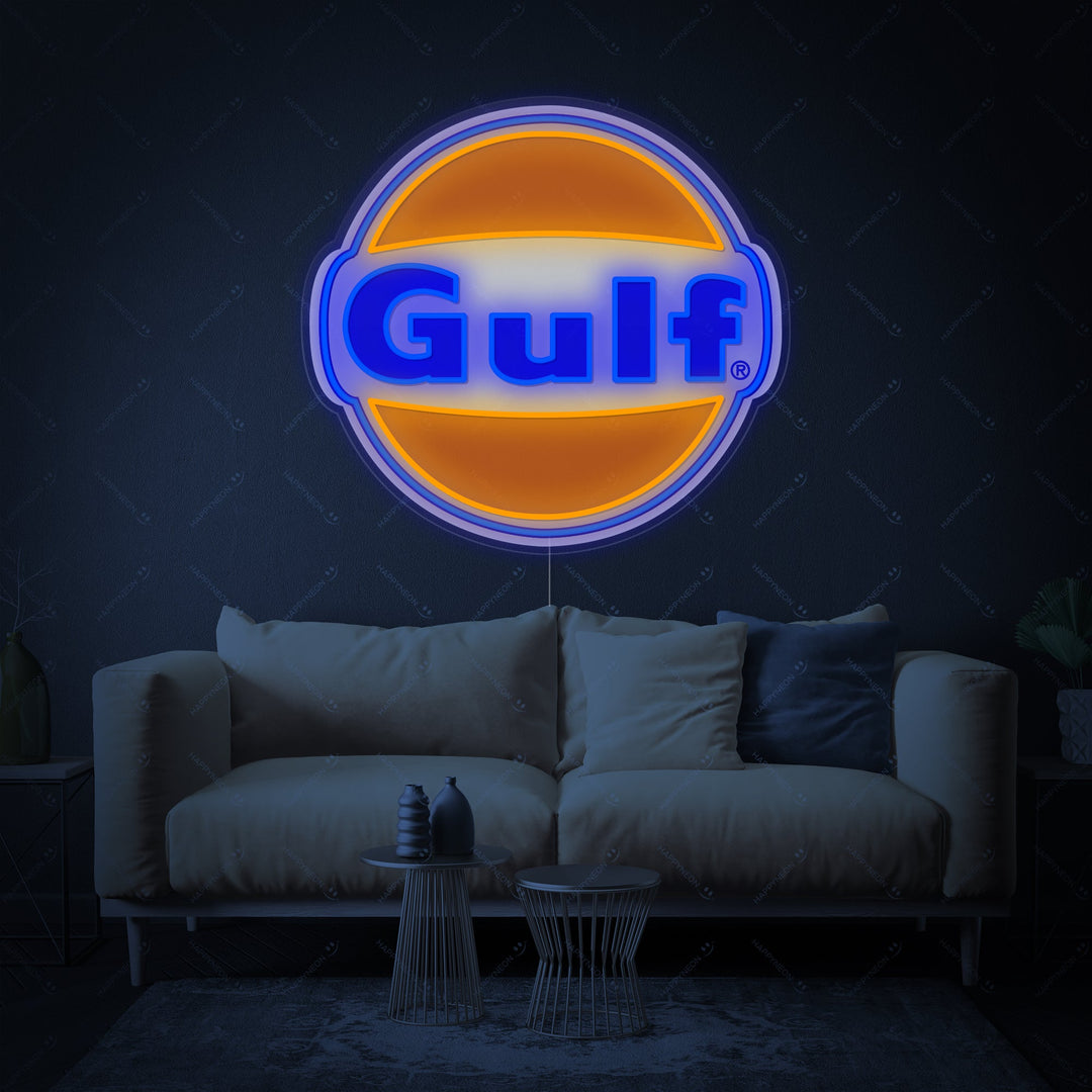"Gulf Bensin" Neonskilt