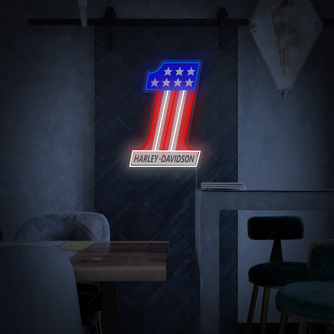 "Harley Davidson #1-logo" Neonskilt