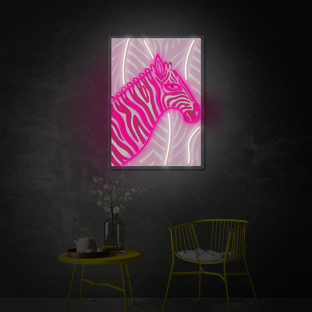 "Knallrosa Sebra" Neonskilt