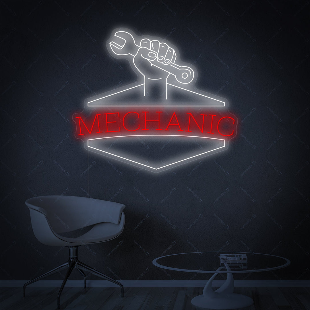 "Mechanic" Neonskilt