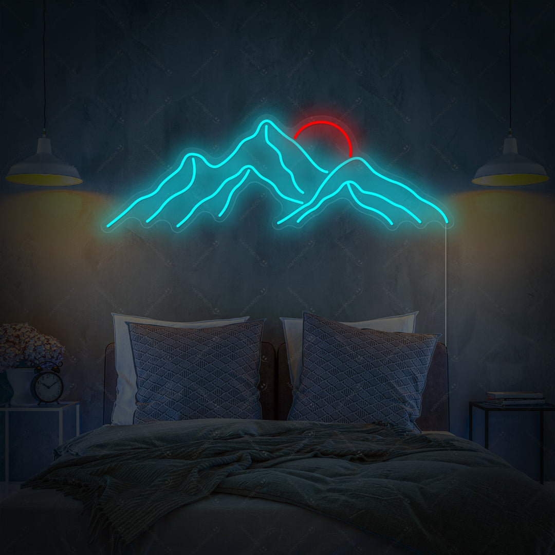 "Fjell solnedgang" Neonskilt