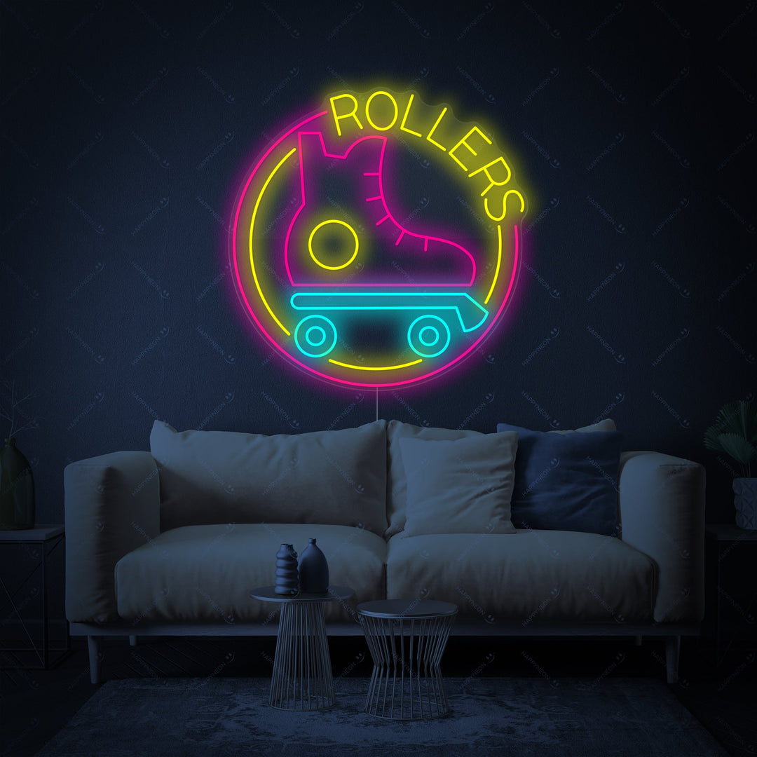 "Rulleskøyter" Neonskilt