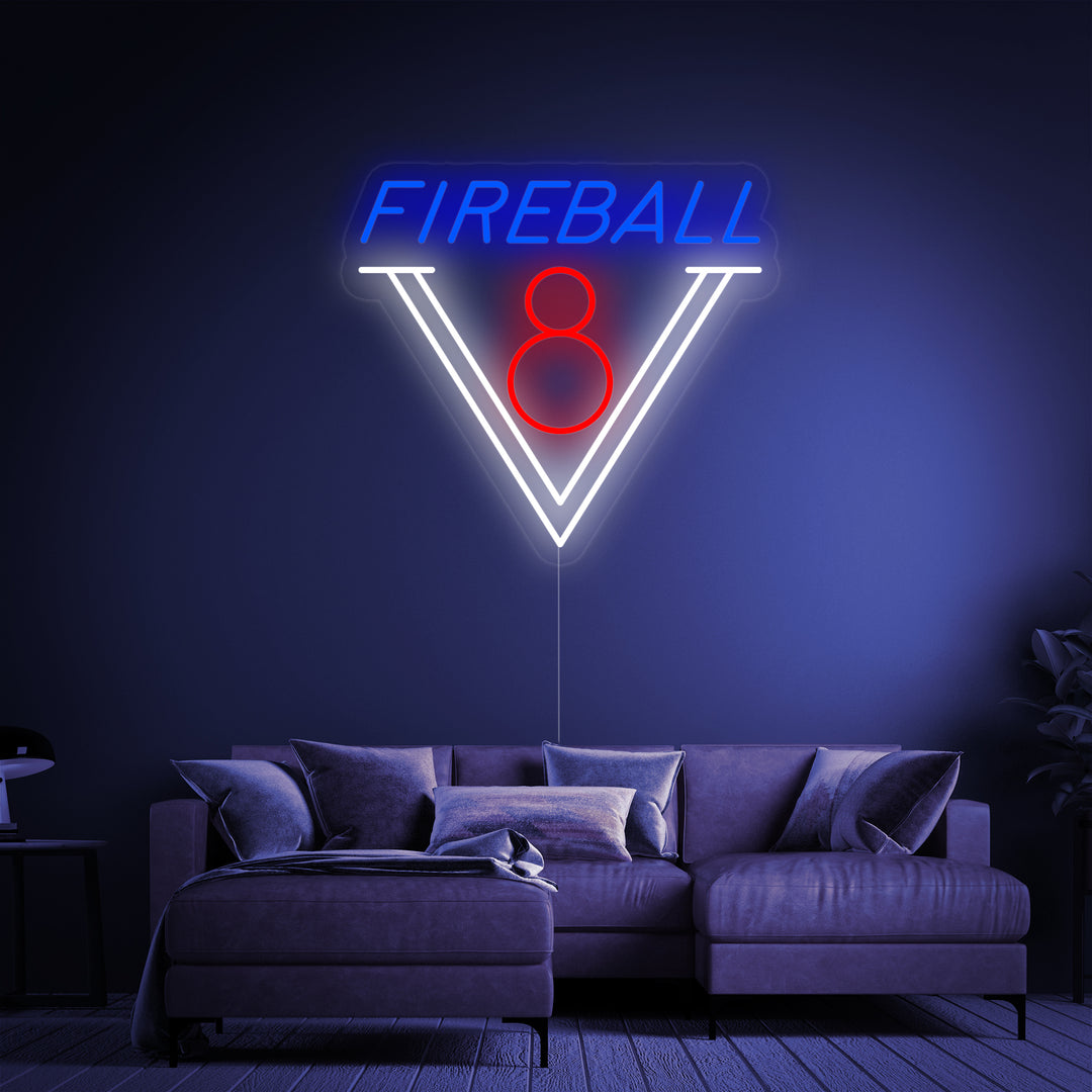 "1950-Tallet Fireball V8 Bil" Neonskilt