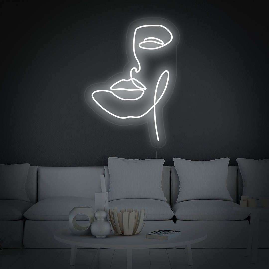 "Abstrakt Kvinneansikt" Neonskilt