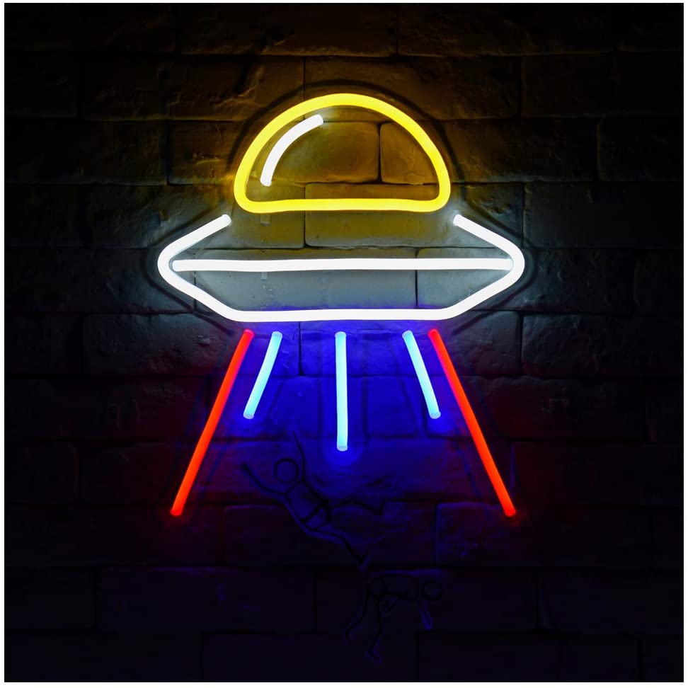 "Utenomjordisk Romskip" Neonskilt