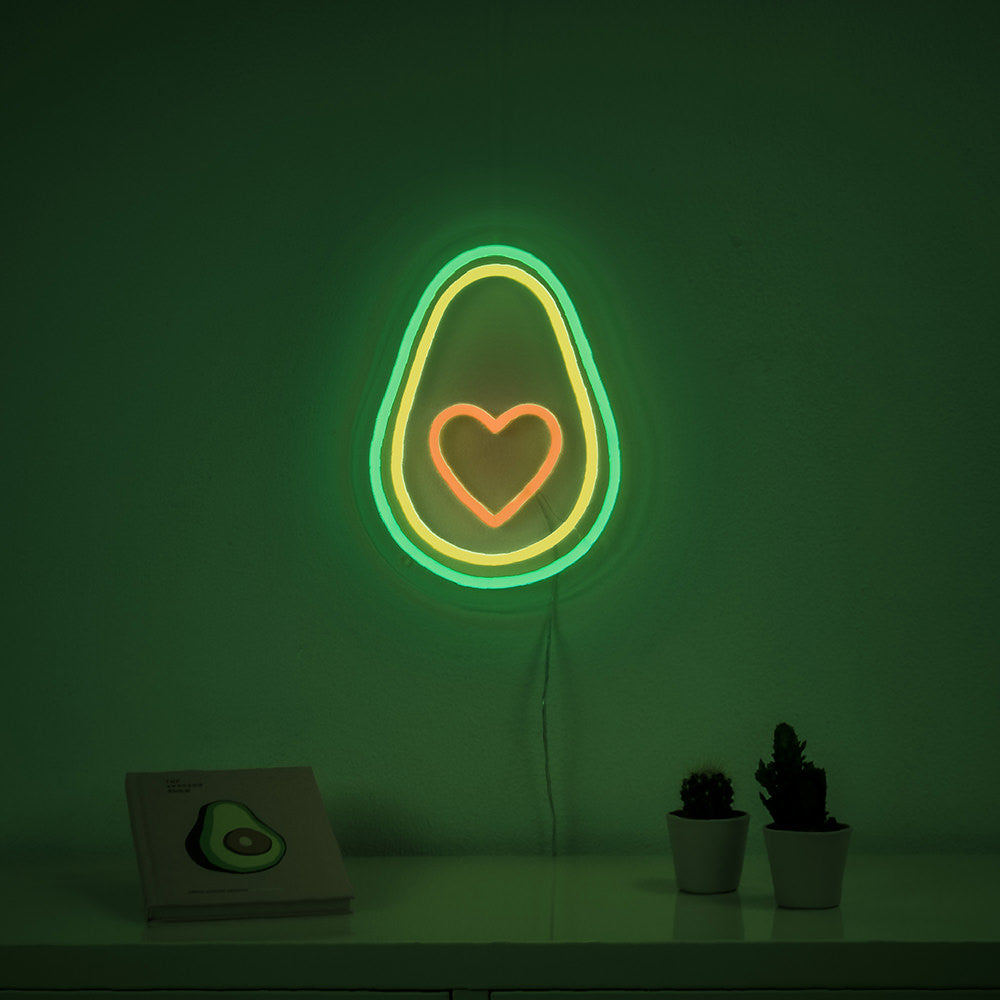 "Avokadohjerte" Neonskilt