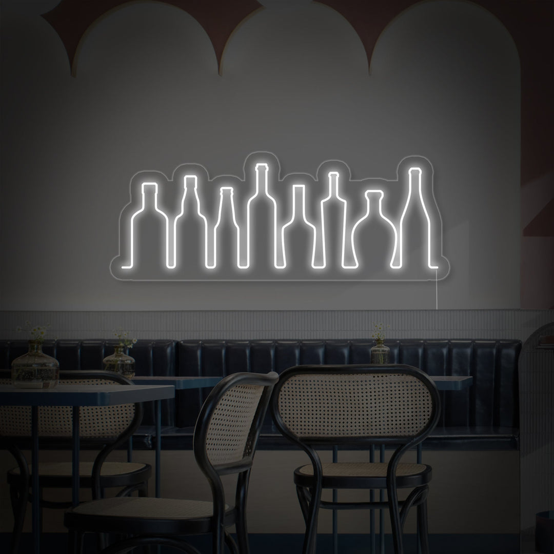 "Gruppe Av Flasker, Bar" Neonskilt