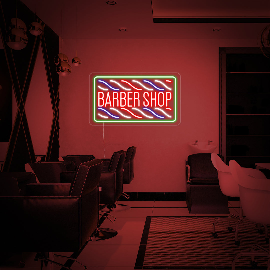 "Hårklipp, Barber Shop" Neonskilt
