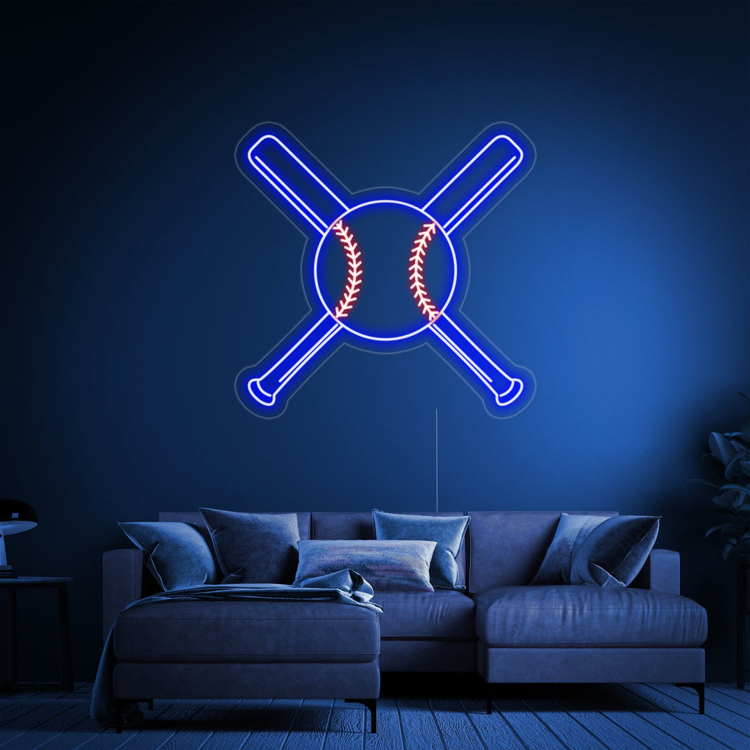"Baseball Balltre Med Ball" Neonskilt