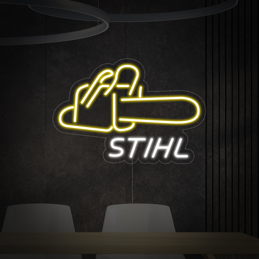 "Stihl, motorsag" Neonskilt