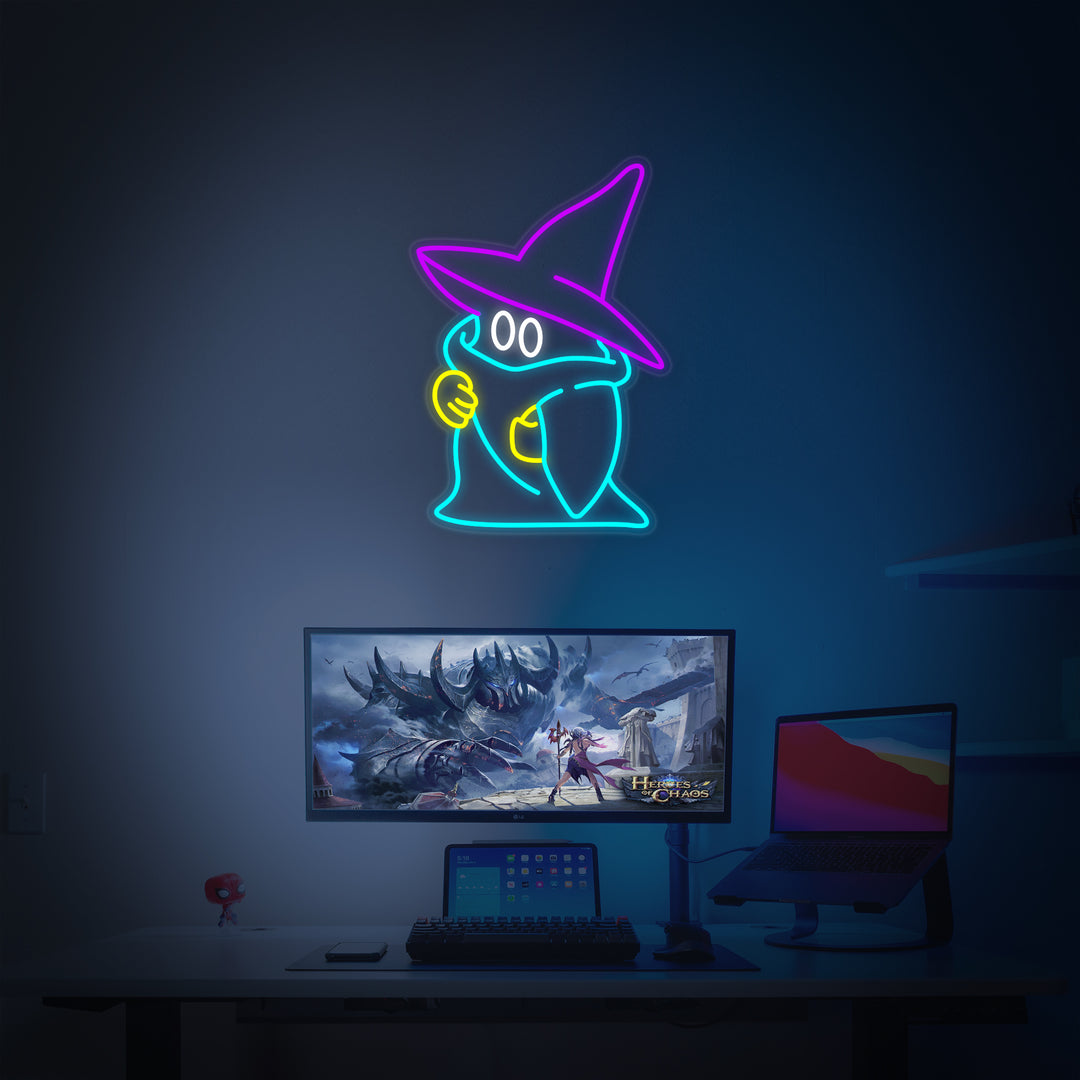 "Black Mage Spilldekorasjon" Neonskilt