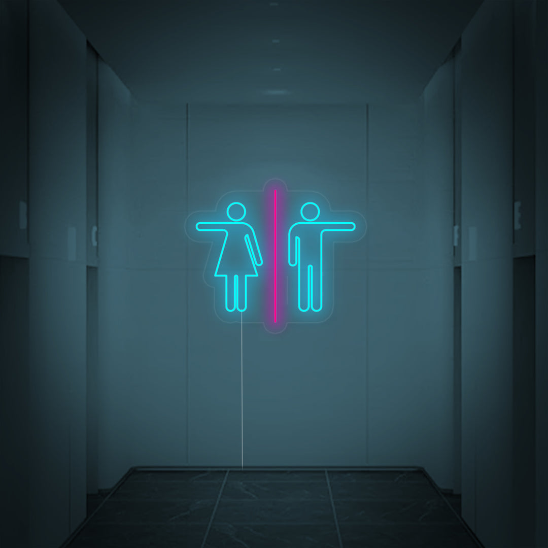 "Gutt Og Jente WC Toalett" Neonskilt