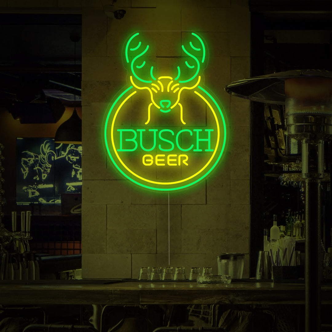"Hjortehode Øl & Bar" Neonskilt