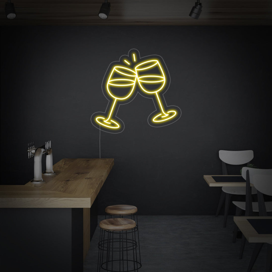 "Champagneglass" Neonskilt
