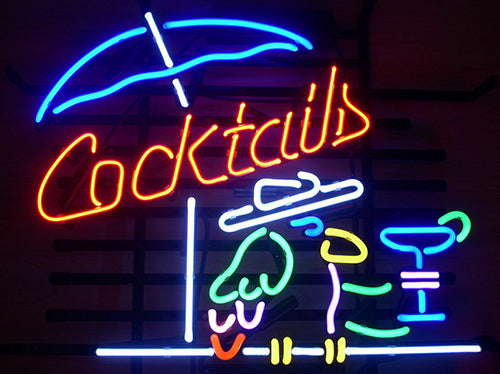 "Cocktails, Papegøye, Cocktail" Neonskilt