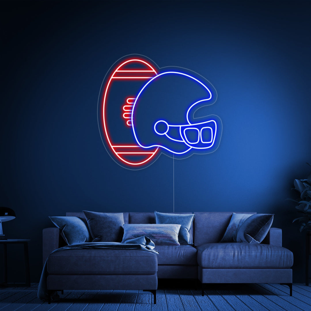 "Cowboy-Fotballhjelm" Neonskilt