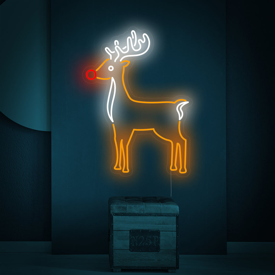 "Søt Reinsdyr Julepynt" Neonskilt