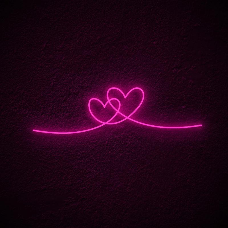 "Dobbelthjerte" Neonskilt