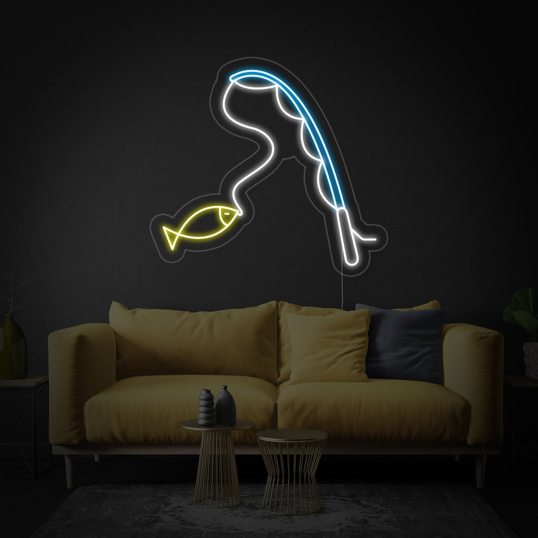 "Fiske" Neonskilt