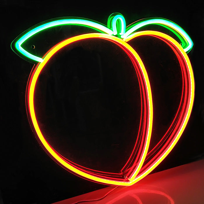 "Frukt Fersken" Neonskilt