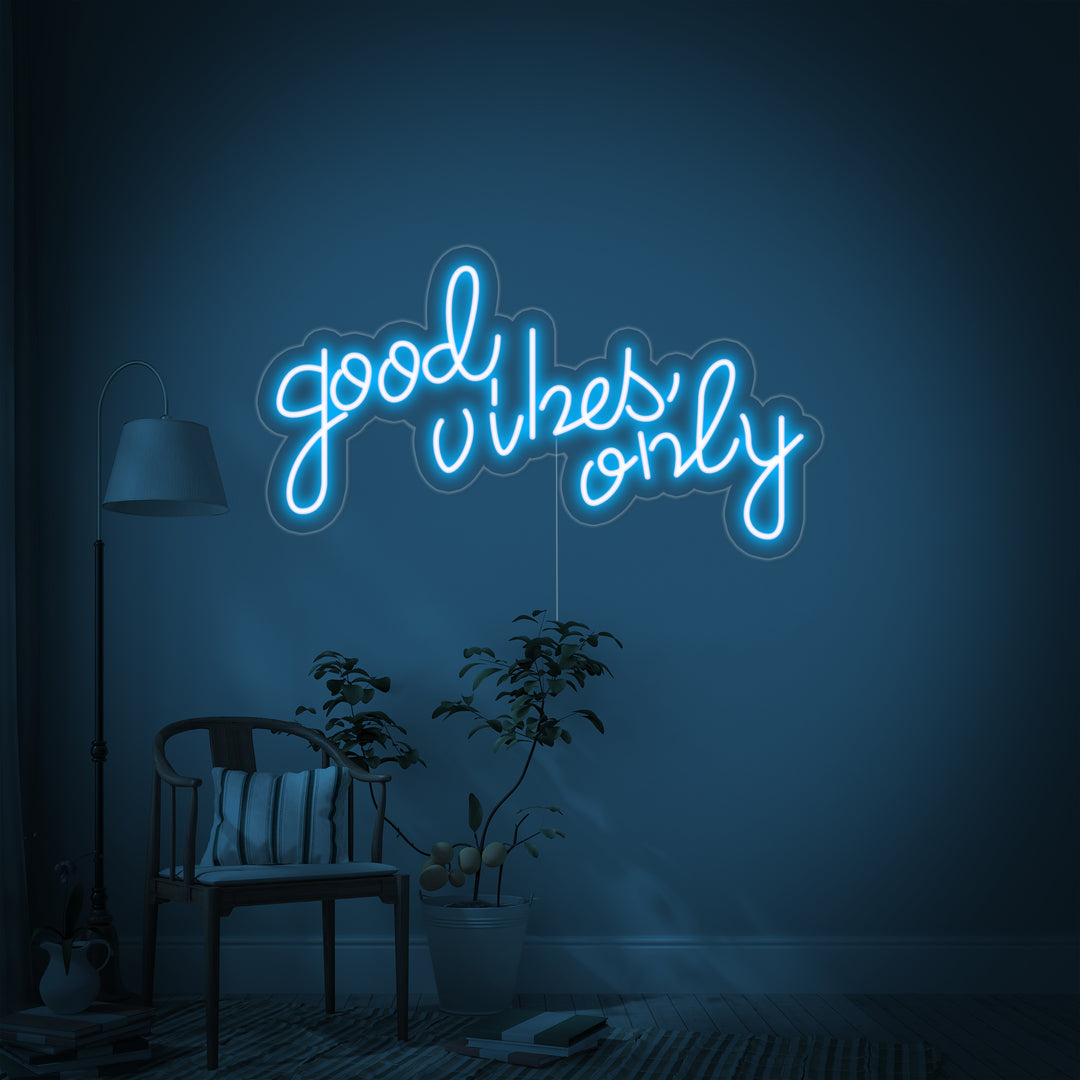 "GOOD VIBES ONLY" Neonskilt