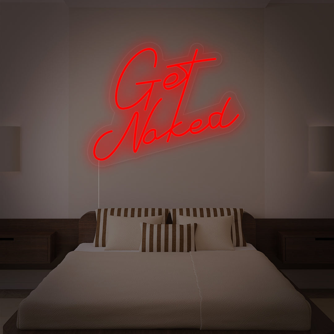 "Get Naked Bathroom" Neonskilt