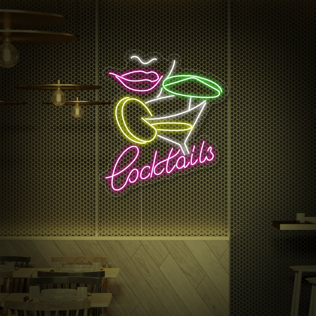 "Gin Tonic Cocktail Kvinne Bar" Neonskilt