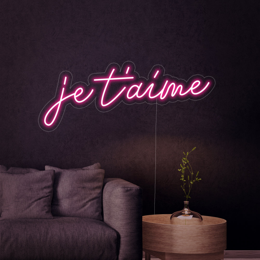 "Je Taime" Neonskilt