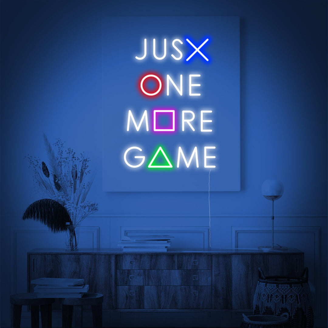 "Just One More Game" Gaming Dekor Neonskilt