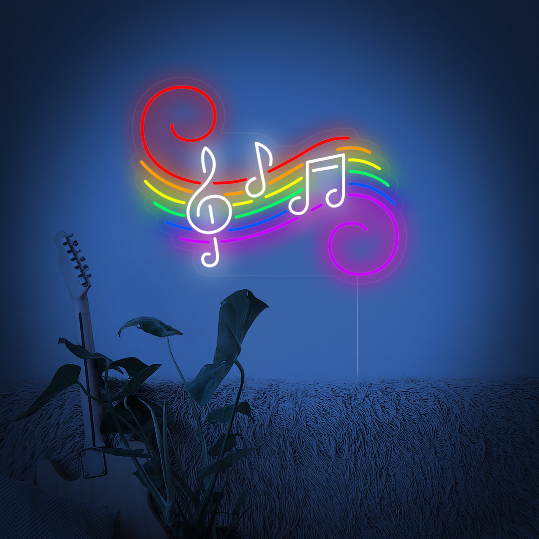 "Regnbueflagg Lgbt-Pride Unikt, Musikknoter" Neonskilt