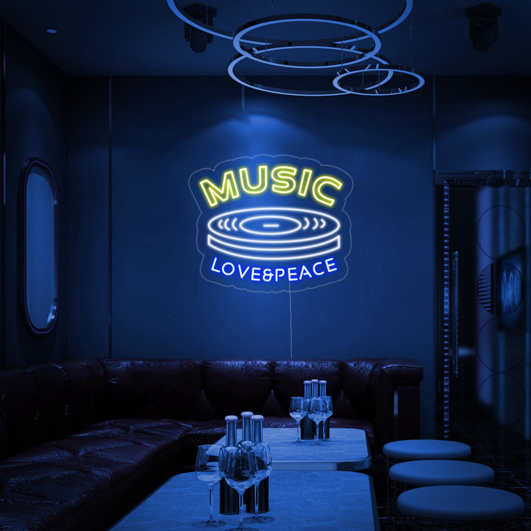 "Music Love Peace" Neonskilt
