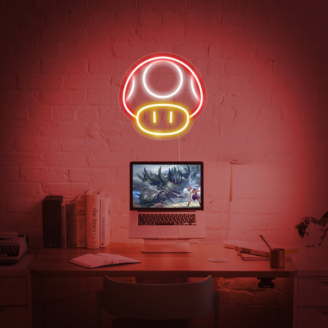 "Mushroom, Innredning av Spillrom" Neonskilt