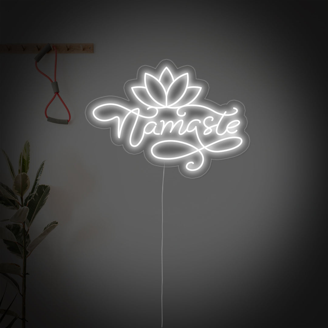 "Nameste Lotusblomst Yoga, Yoga Dekor" Neonskilt
