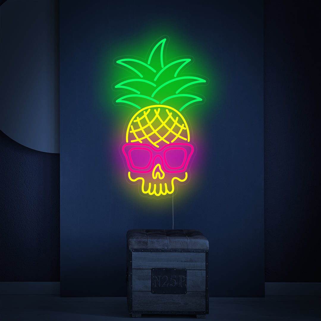 "Ananas Hodeskalle" Neonskilt