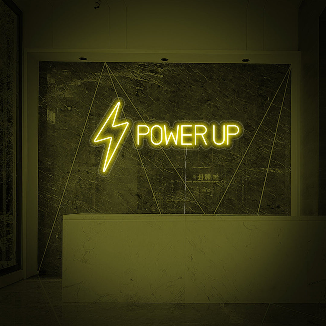"Power Up" Innredning Til Treningssenteret Neonskilt