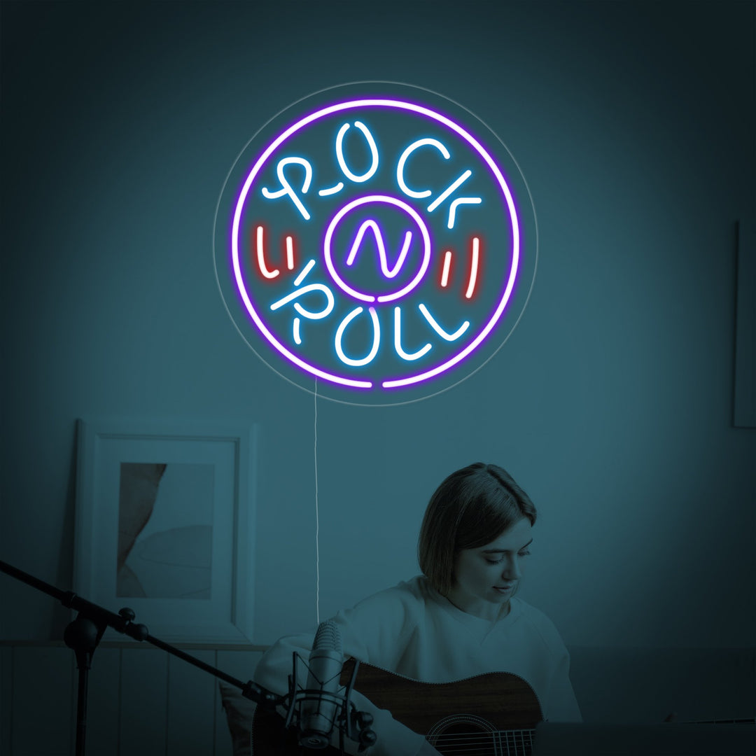 "Rock N Roll, Live Musikkfest" Neonskilt