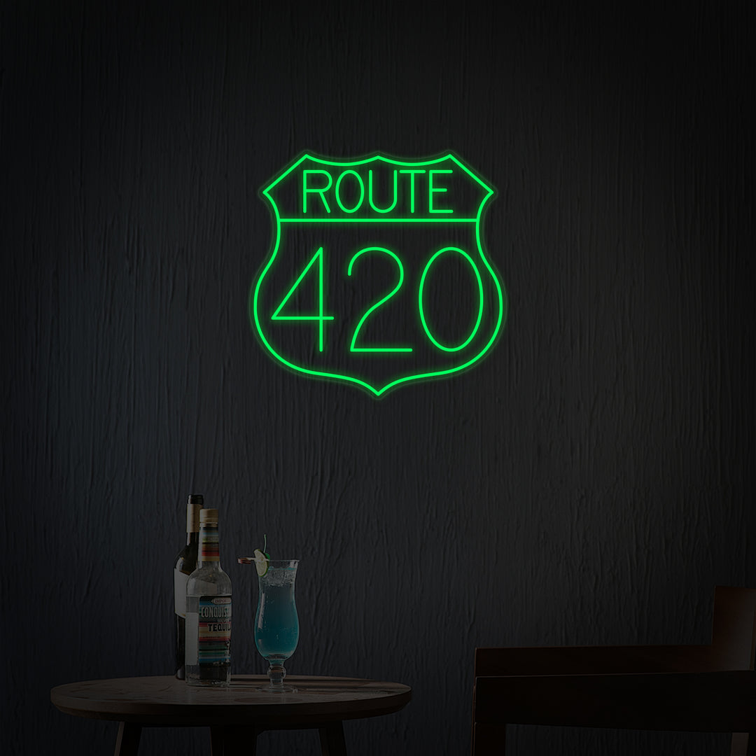 "Motorveier Og Rute 420" Neonskilt