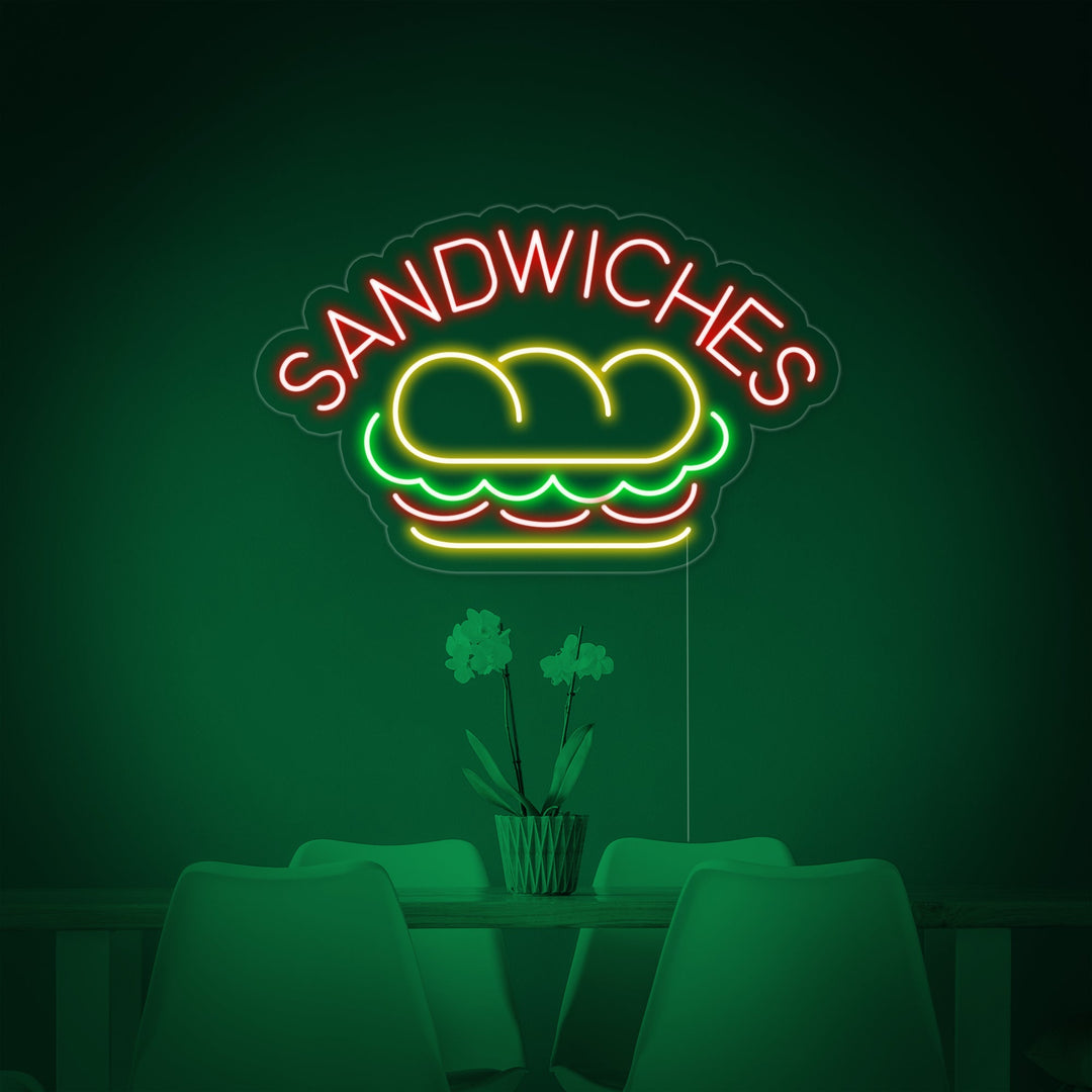 "SANDWICHES, Mat" Neonskilt