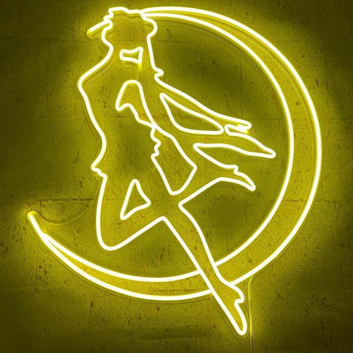 "Gul Sailor Moon-Anime" Neonskilt
