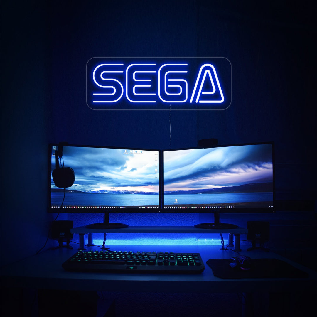 "Sega, Spillrom" Neonskilt