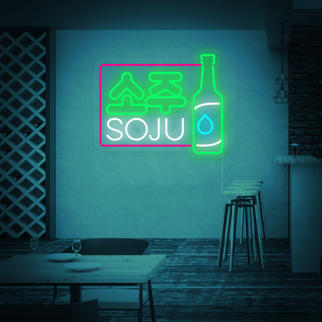 "Soju Koreansk Drink" Neonskilt
