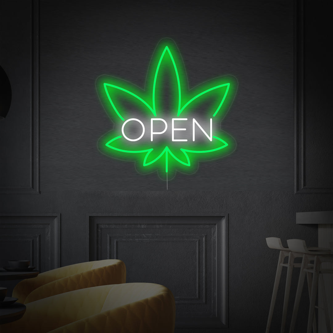 "OPEN, blader Bar" Neonskilt