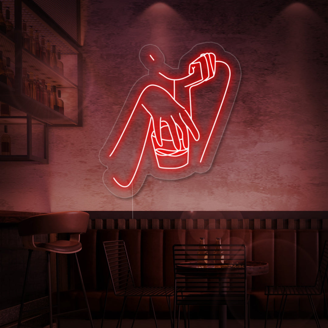 "Whiskey Kvinnebar" Neonskilt