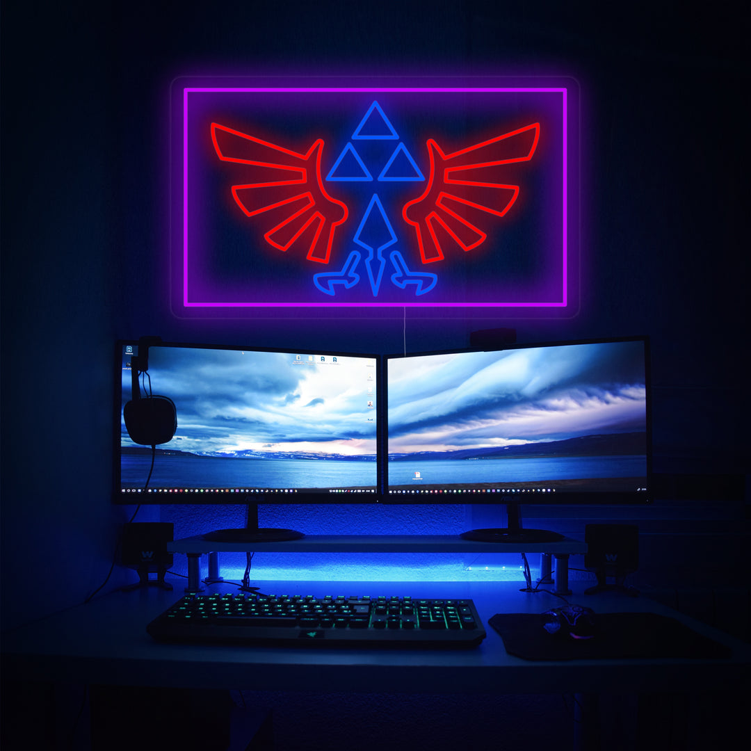 "Zelda Triforce Game Room" Neonskilt